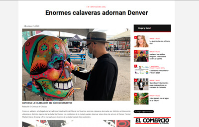 Enormes calaveras adornan Denver